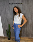 Hose mit elastischem Bund in Blau