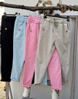 Stretch-Hose mit Knöpfen Gr. XS-XL