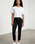 Stretch Jeans mit Flecht-Details in navy und beige