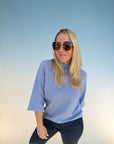 Banu Shirt mit hohem Ausschnitt in Blau