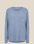 Weicher Pullover in Blau-meliert