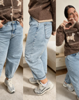 Barrel Jeans in heller Waschung