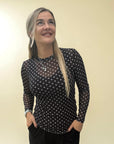 Dot Mesh Shirt in Schwarz