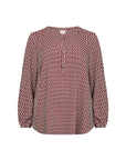 Plus Size Bluse mit tollem Muster in Bordeaux