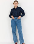 Stretch-Jeans mit Straight Leg