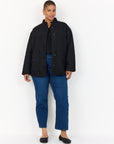 Plus Size Teddy Jacke in schwarz