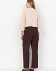 Plus Size Feine Hose mit weitem Bein in Schokolade