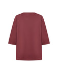 Shirt mit Dreiviertel-Ärmeln in Blutrot