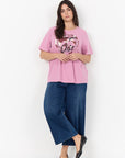 Plus Size Shirt mit Print in Rosa