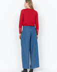 Langarmshirt mit Spitzendetails in Rot