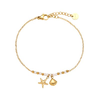 Muschel-Armband mit Perlen