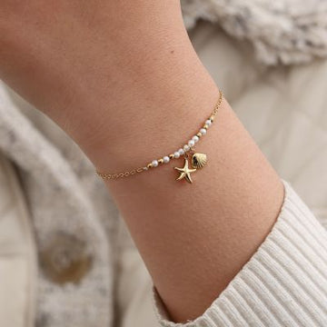 Muschel-Armband mit Perlen