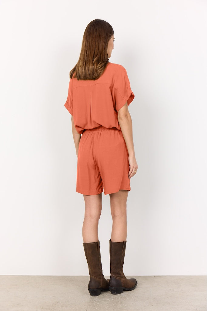 Blusenshirt mit V-Ausschnitt in Peach