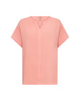 Blusenshirt mit V-Ausschnitt in Lachs