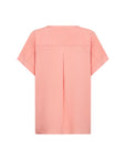 Blusenshirt mit V-Ausschnitt in Lachs