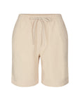 Bermuda Shorts in Leinenoptik in Creme