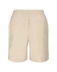 Bermuda Shorts in Leinenoptik in Creme