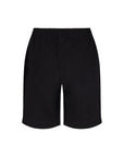 Bermuda Shorts in Leinenoptik in Schwarz
