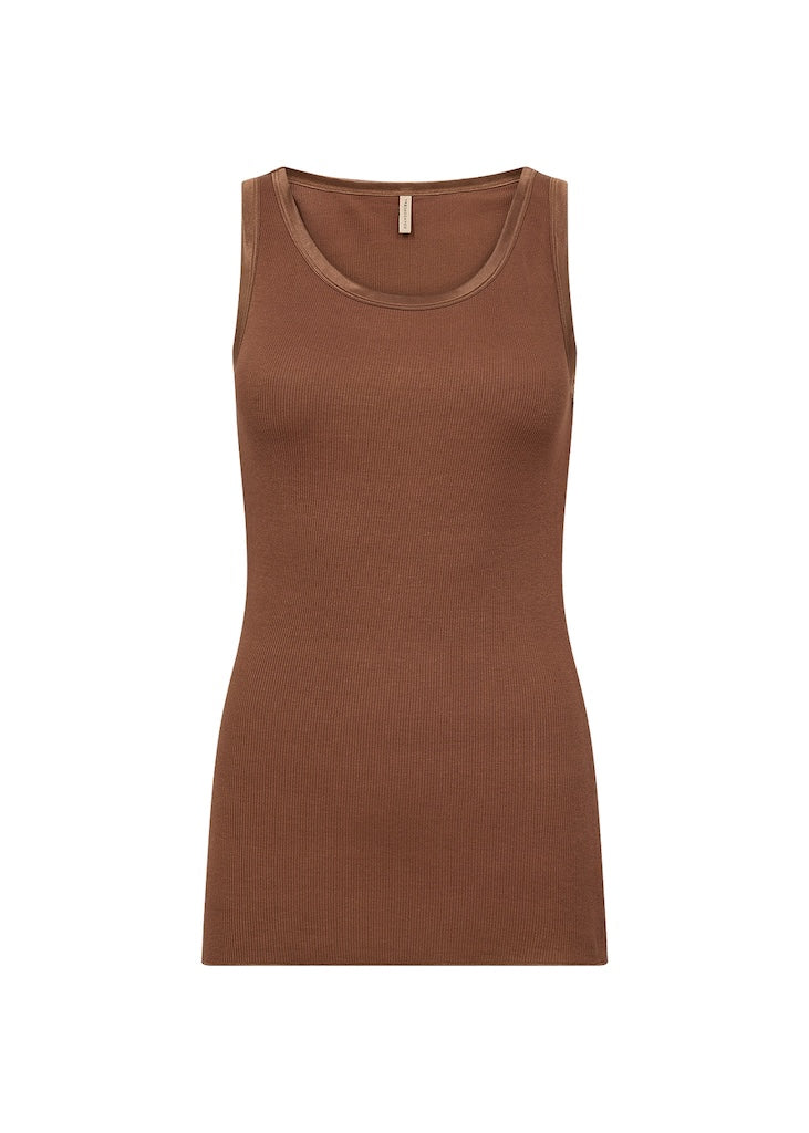 Geripptes Top in Toffee