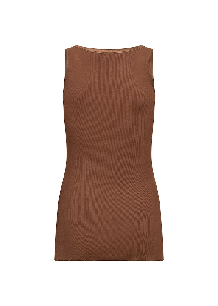 Geripptes Top in Toffee