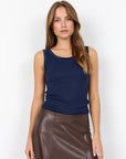 Geripptes Top in Navy