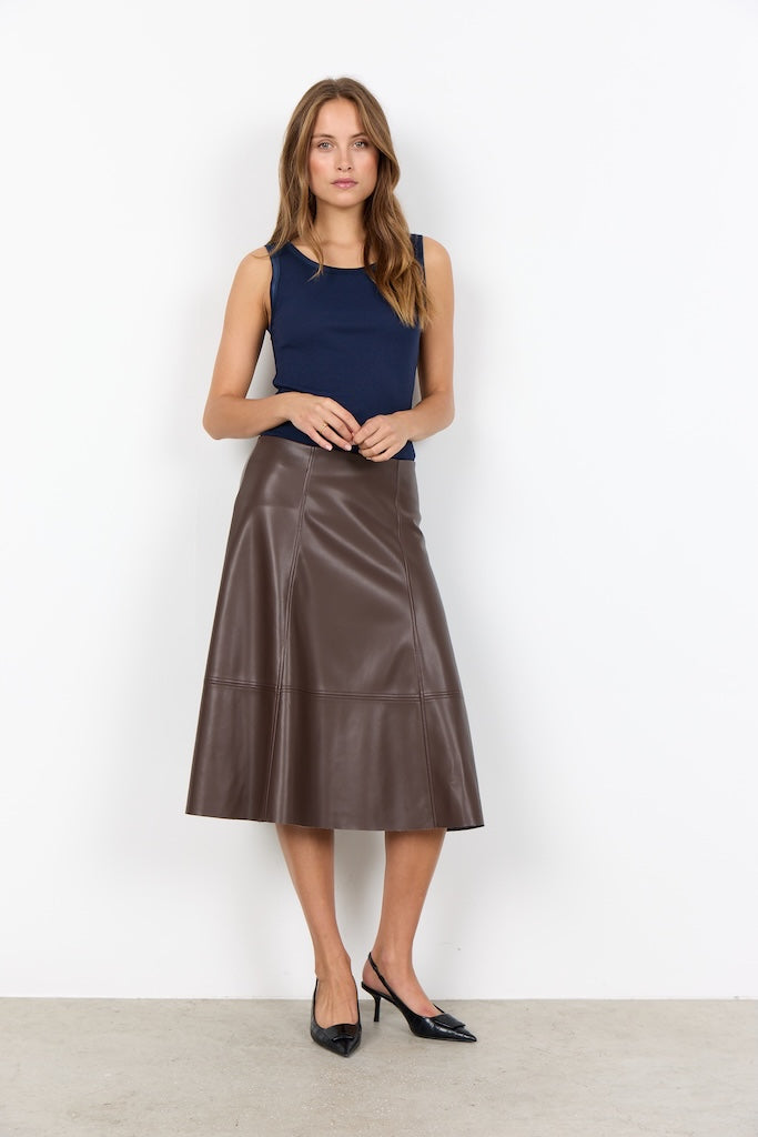 Geripptes Top in Navy