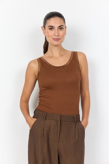 Geripptes Top in Toffee