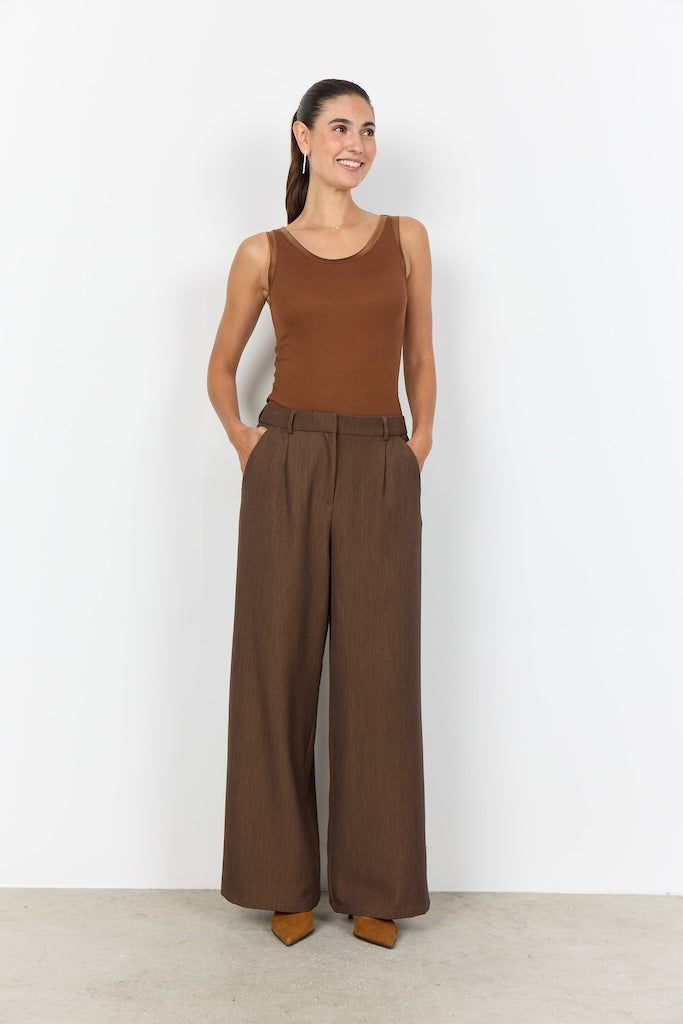 Geripptes Top in Toffee