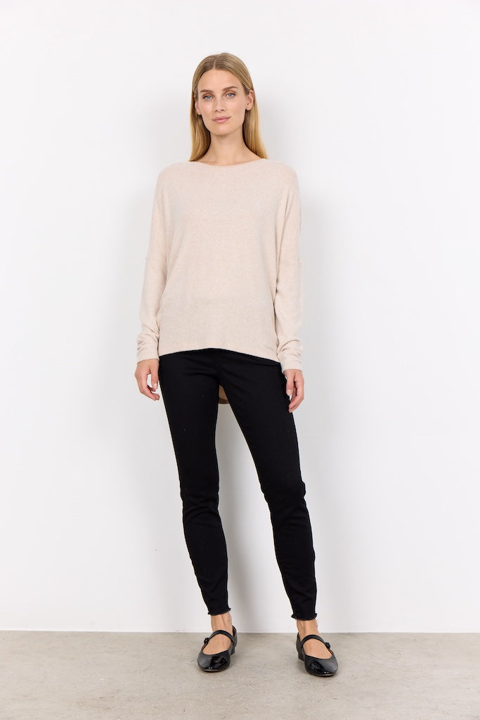 Pullover in Beige-meliert