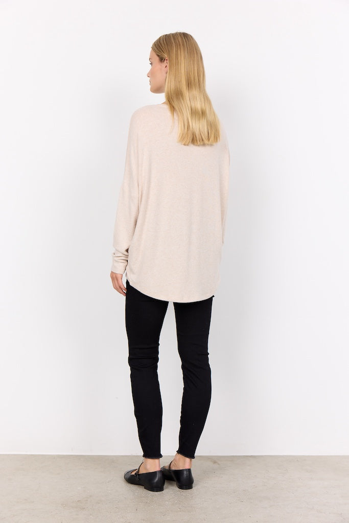 Pullover in Beige-meliert