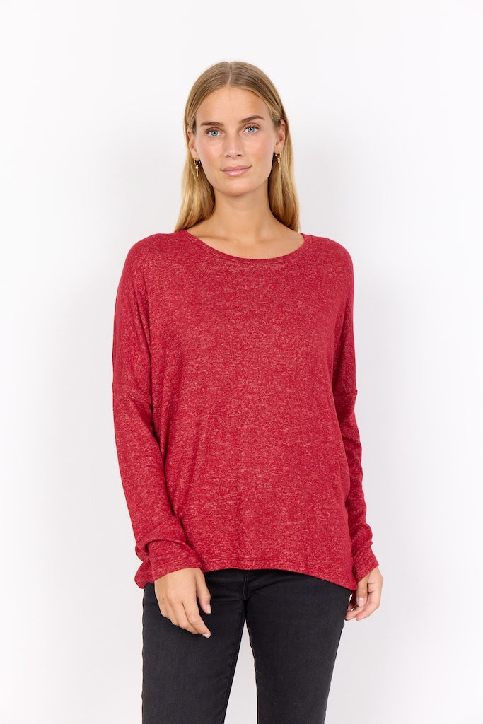 Pullover in Rot meliert