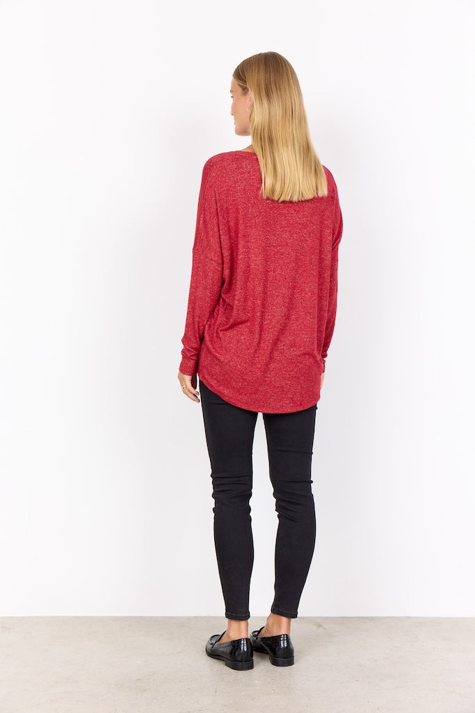 Pullover in Rot meliert