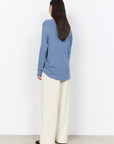 Weicher Pullover in Blau-meliert