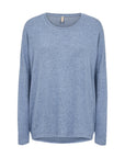 Weicher Pullover in Blau-meliert