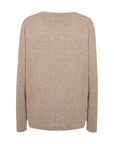 Melierter Pullover in Beige-Rosa