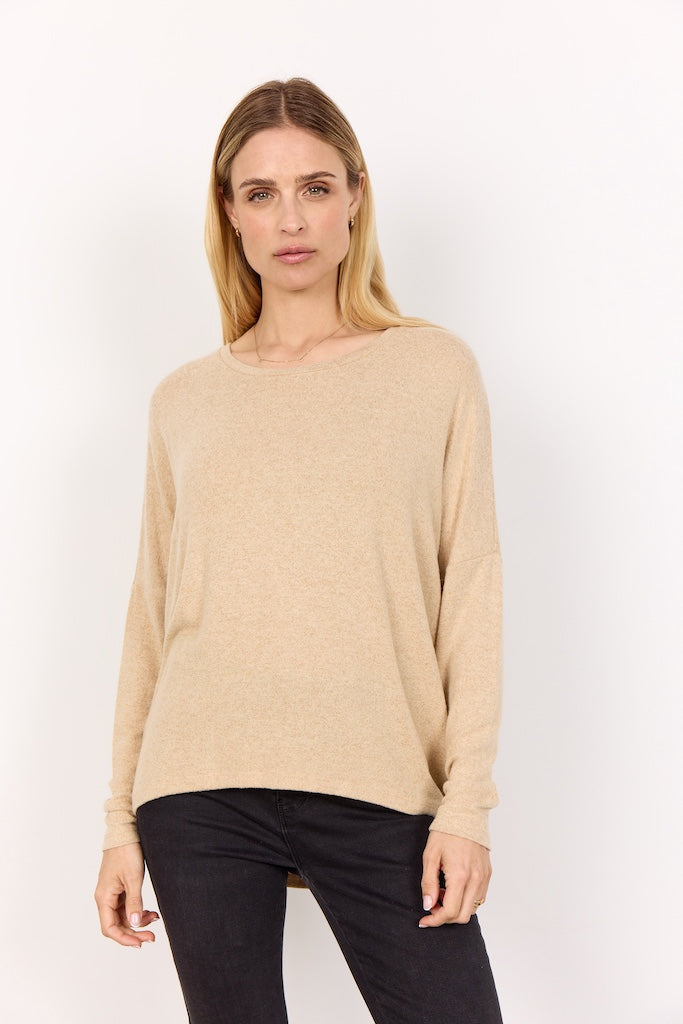 Pullover in beige-meliert