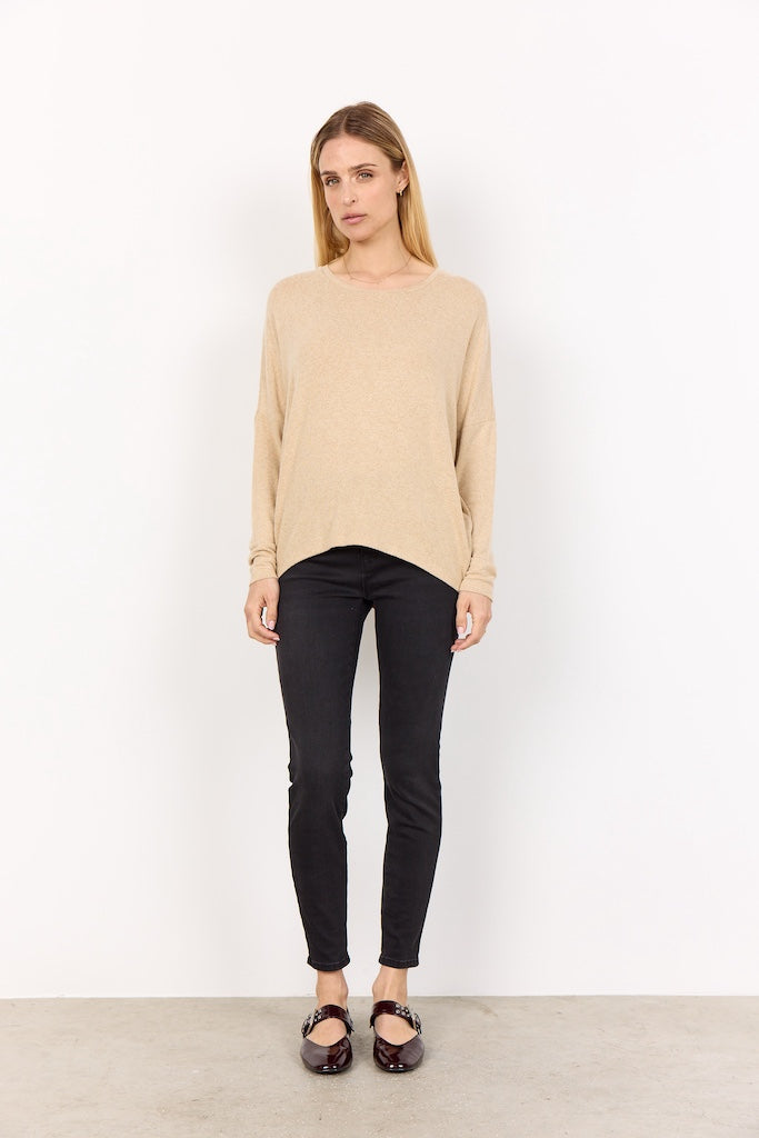Pullover in beige-meliert