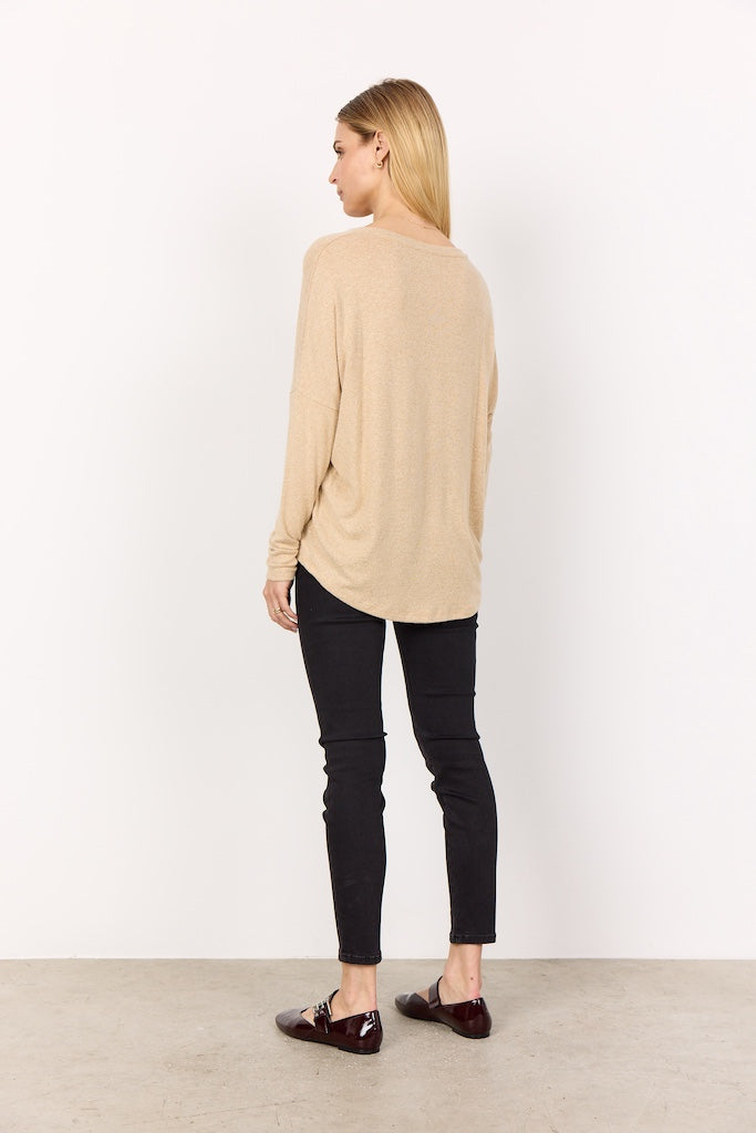 Pullover in beige-meliert