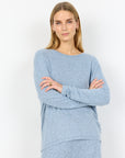 Weicher Pullover in Hellblau-meliert