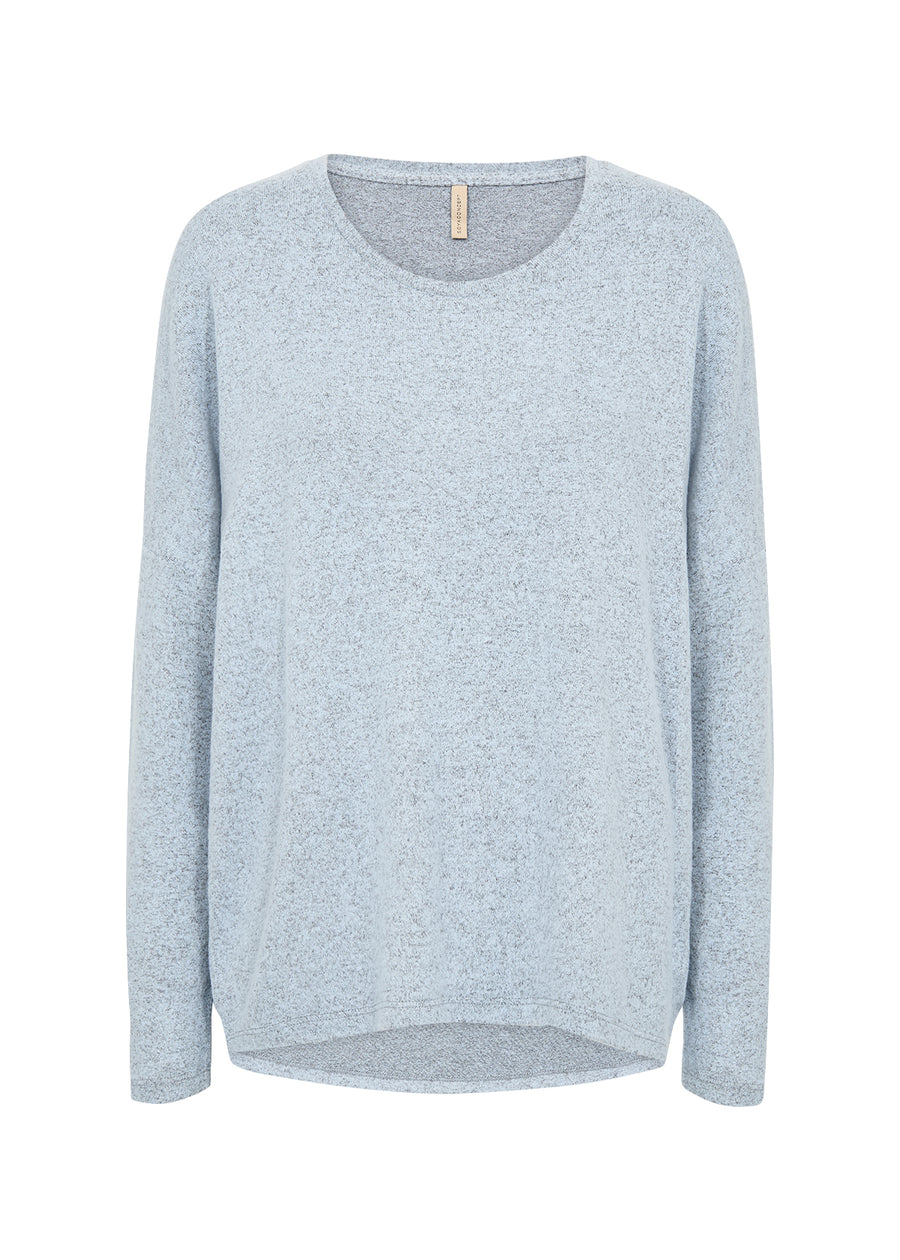 Weicher Pullover in Hellblau-meliert