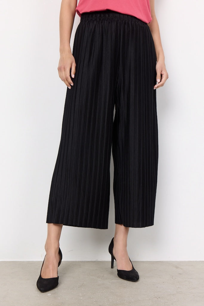 Plisseeculotte in schwarz