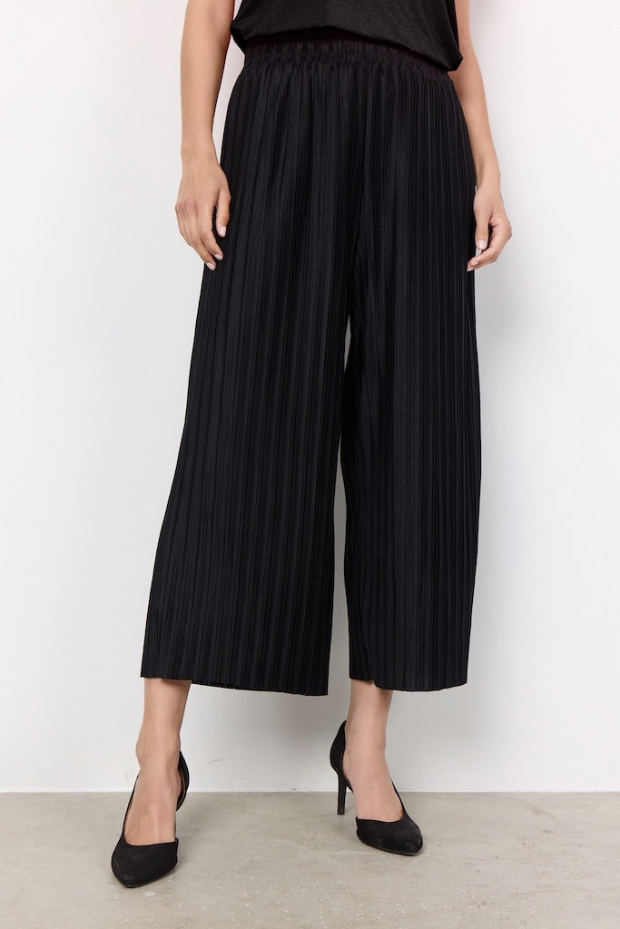 Plisseeculotte in schwarz