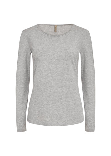 Basic Langarmshirt in Grau