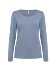 Basic Langarmshirt in Blau