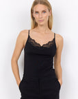 Top mit Spitze in Schwarz