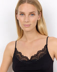 Top mit Spitze in Schwarz
