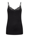 Top mit Spitze in Schwarz