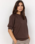 Banu Shirt mit gerafften Ärmeln in Braun