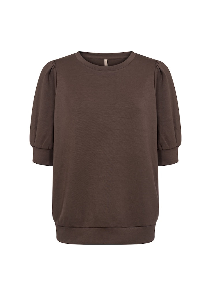 Banu Shirt mit gerafften Ärmeln in Braun