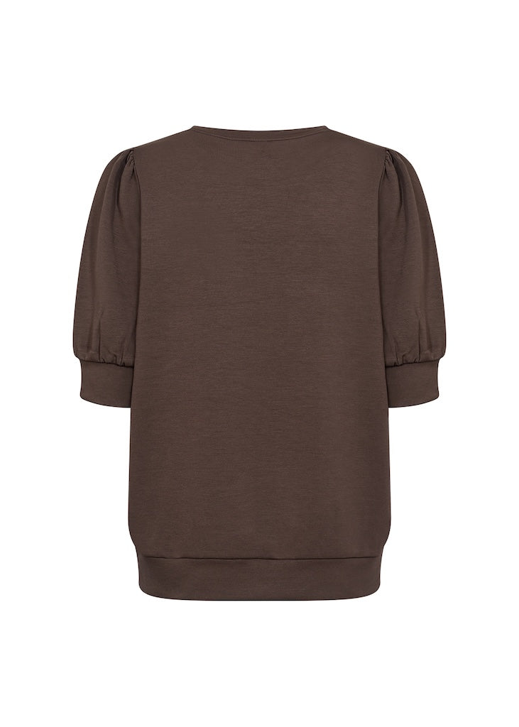 Banu Shirt mit gerafften Ärmeln in Braun